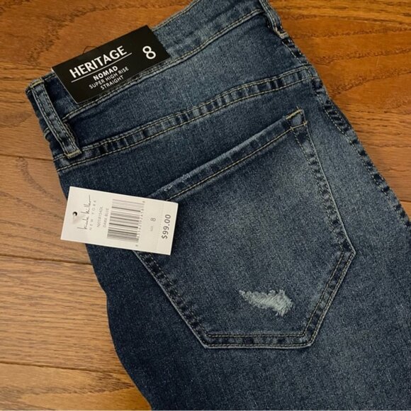 NWT Nicole Miller Heritage Nomad Super High Rise Straight Jeans Size 8 - Picture 2 of 4